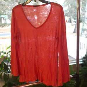 Elie Tahari Long Sleeve Shirt, Size Medium, Red